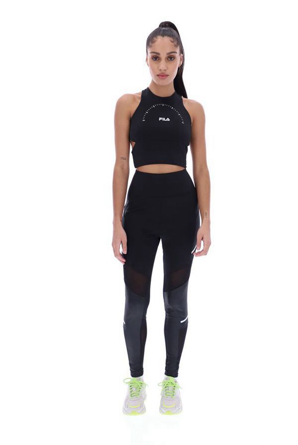 Leggins Fila Mujer Negras - Dempsey Pearlized Paneled - España 412907LIN